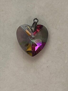 Faceted Iridescent Heart Pendant